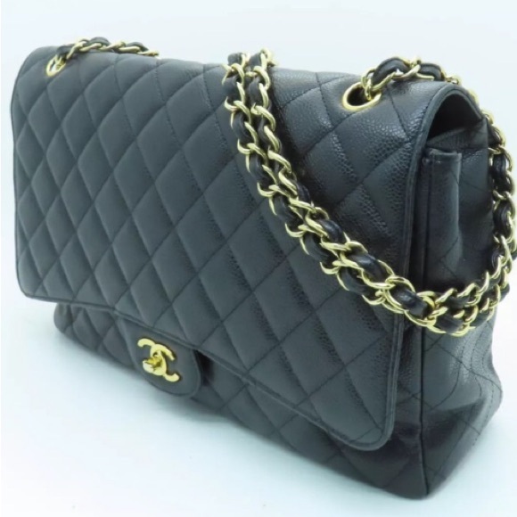 💎✨ JUMBO ✨💎 CAVIAR CHANEL FLAP QUILTED - Picture 2 of 12